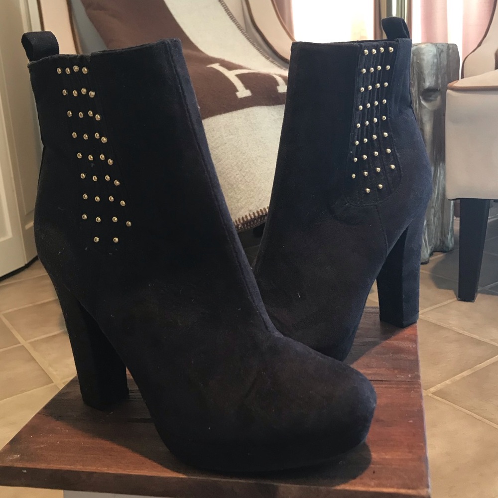 Black suede ankle boots/ booties